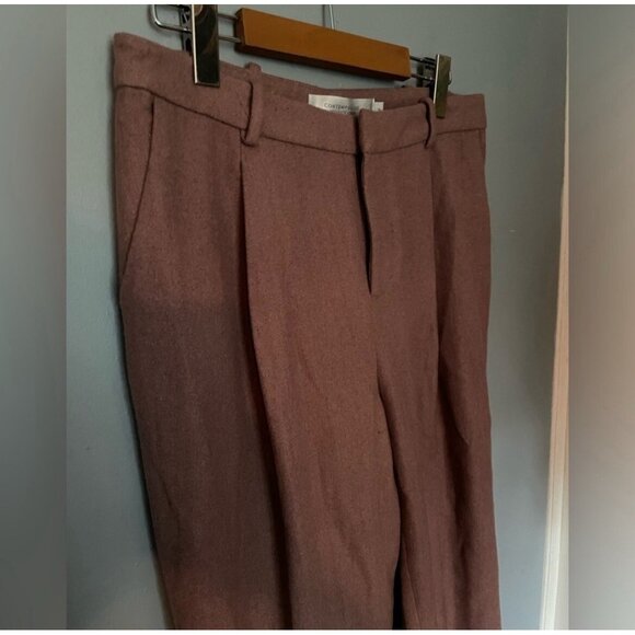 Women’s Blush Pink Contemporaine Wool Blend Pants – Slim Fit Trousers - Picture 2 of 5